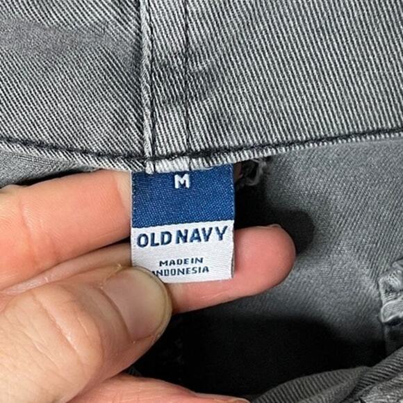 Old Navy Womens Utility Shorts M Gray Belted High Rise Cargo Pockets 100% Cotton - Picture 4 of 6